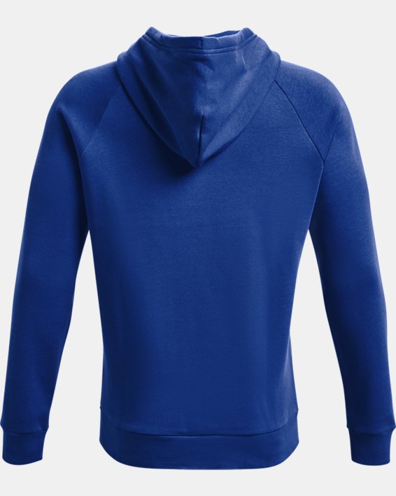 Men's UA Rival Fleece Signature Box Hoodie, Blue, pdpMainDesktop image number 5